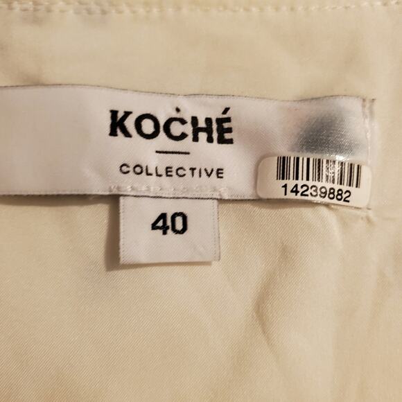 EUC Koche Collective White Polka-dot Frilly Ruffles Chiffon Dress French 40 US M - Picture 4 of 8